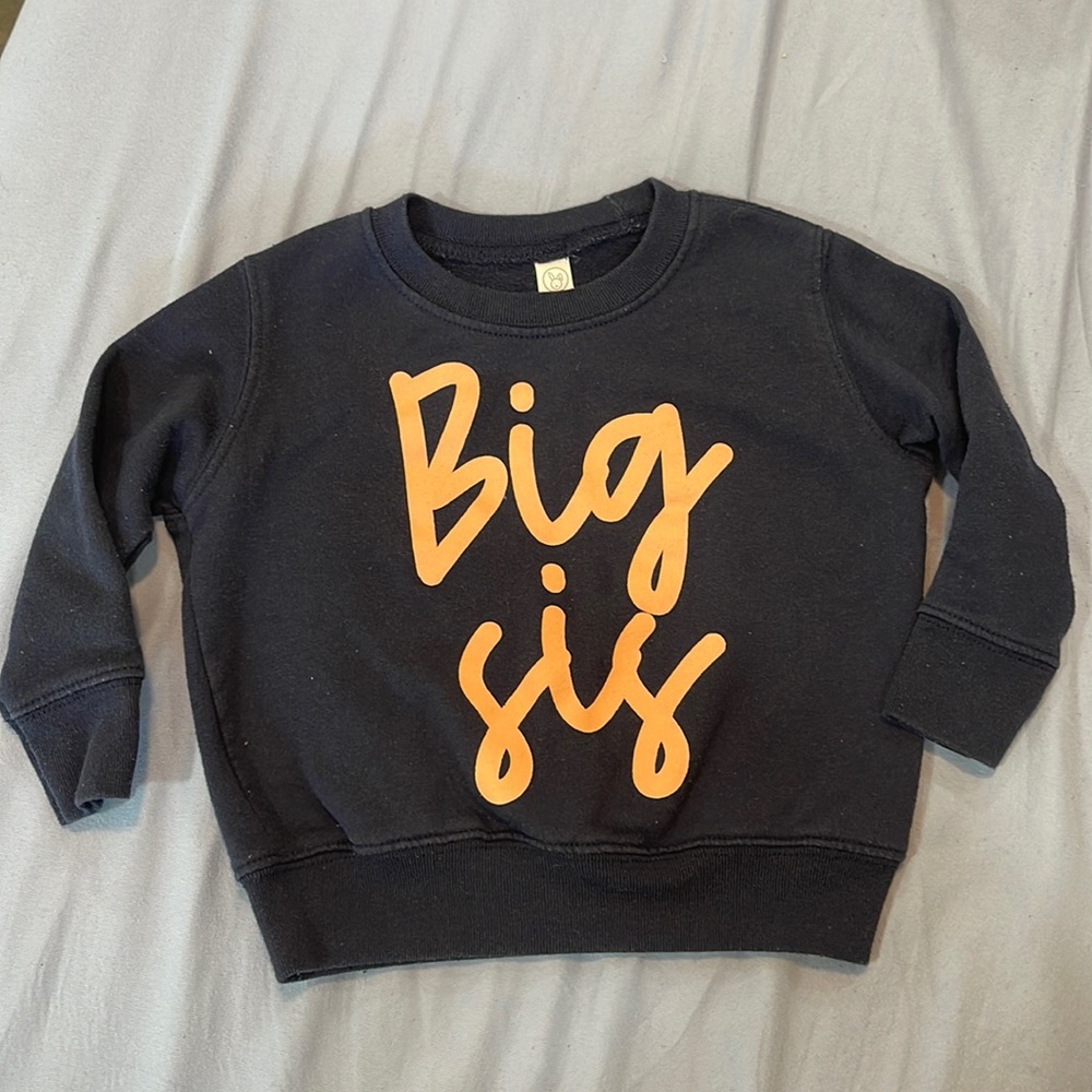 Big Sis Sweatshirt Peach & Navy